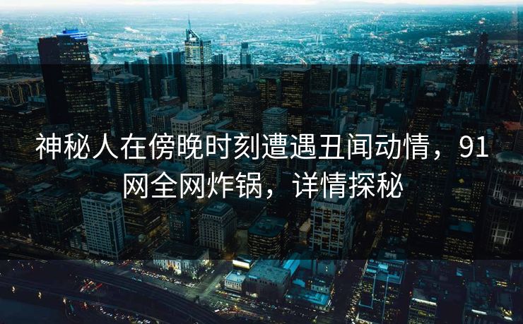 神秘人在傍晚时刻遭遇丑闻动情，91网全网炸锅，详情探秘