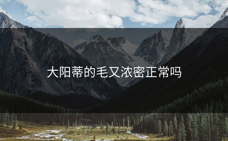 大阳蒂的毛又浓密正常吗