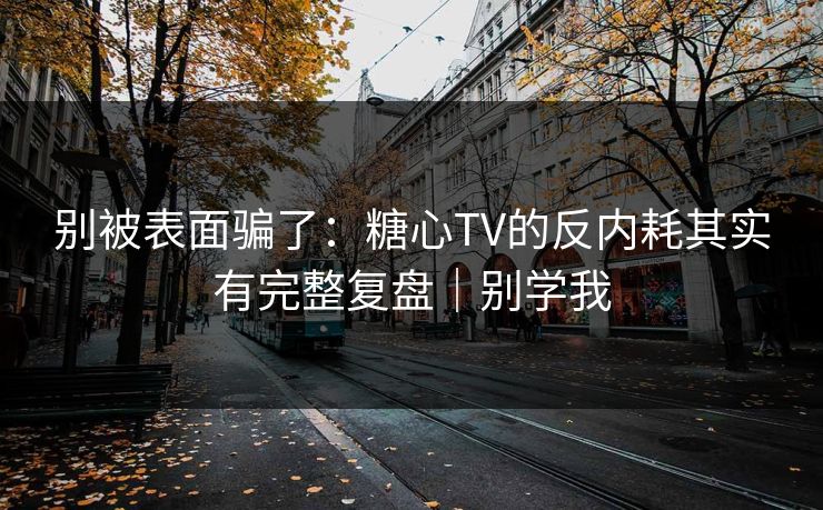 别被表面骗了：糖心TV的反内耗其实有完整复盘｜别学我